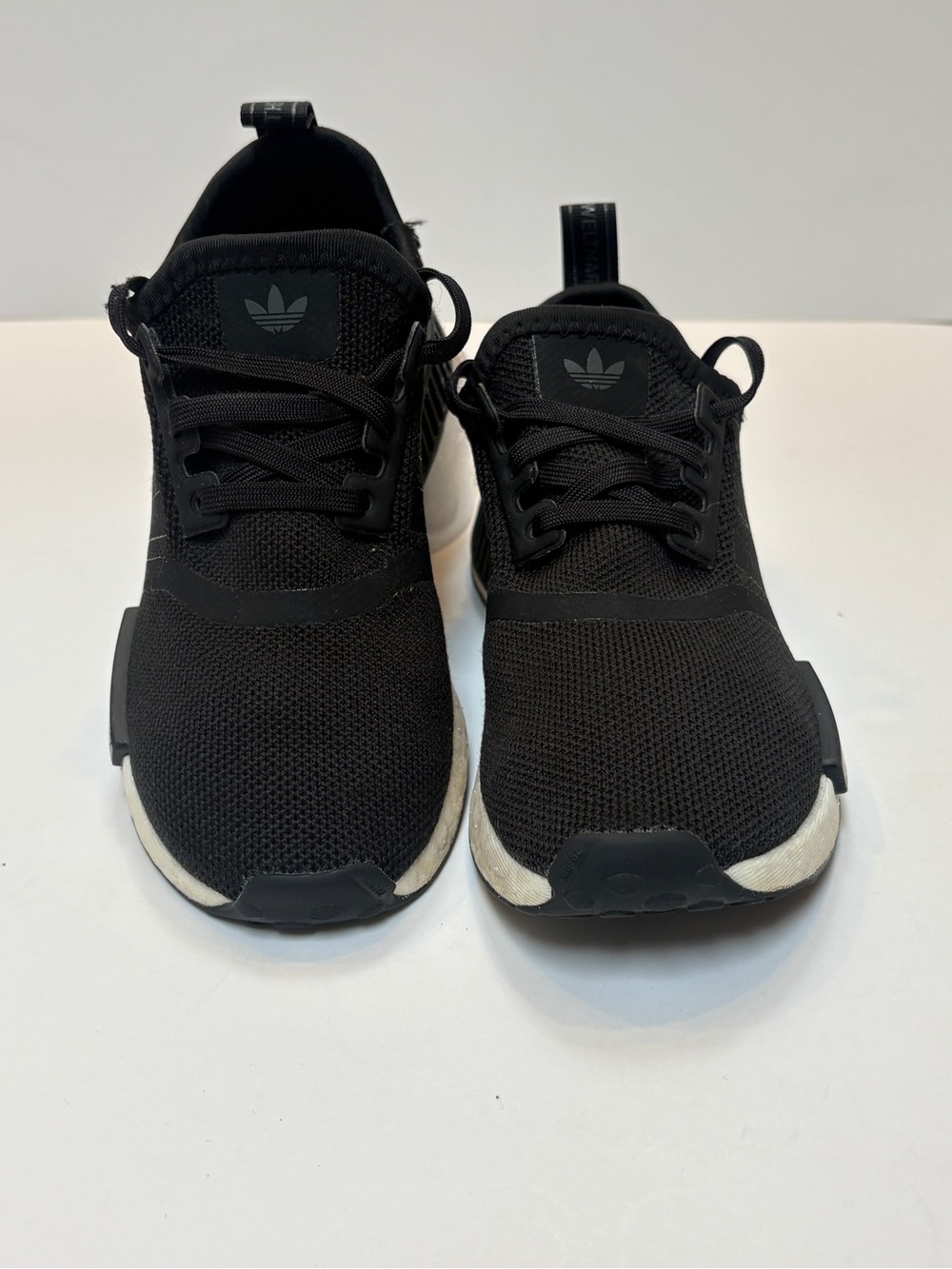 adidas Kids Black Knit Athletic Sneakers with White Accent